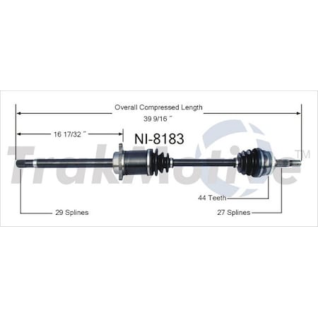Surtrack Axle Cv Axle Shaft, Ni-8183 NI-8183